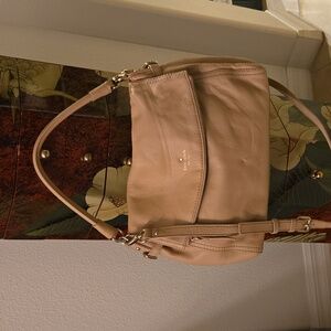 Kate Spade Soft Tan Leather Satchel With Removable Crossbody Strap
